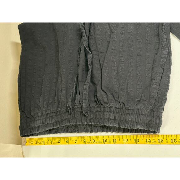 Woman Within Pants Women 14W Cropped Pull On Textured Lounge Relaxed 100% Cotton - Picture 6 of 8